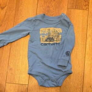Carhartt Blue Graphic Long Sleeve Onesie